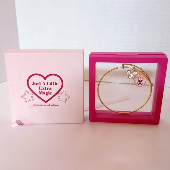 Just Jess Fashions Charm Bracelet Minnie Mouse Gingerbread Pink Christmas NIB - Picture 2 of 5